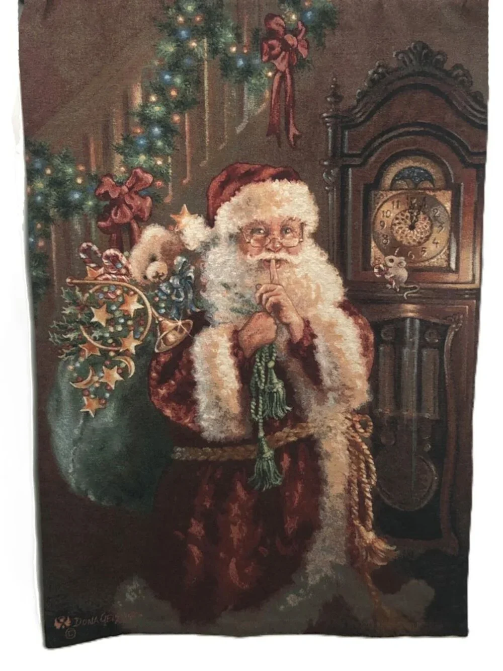 Santa Claus Christmas Tapestry Wall Hanging by Dona Gelsinger Made in the USA